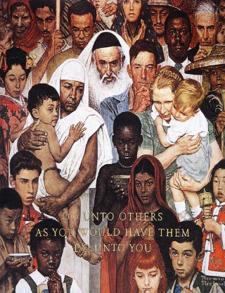 Painting of people: Do Unto Others As You Would Have Them Do Unto You