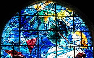 Stained glass window: Jesus
