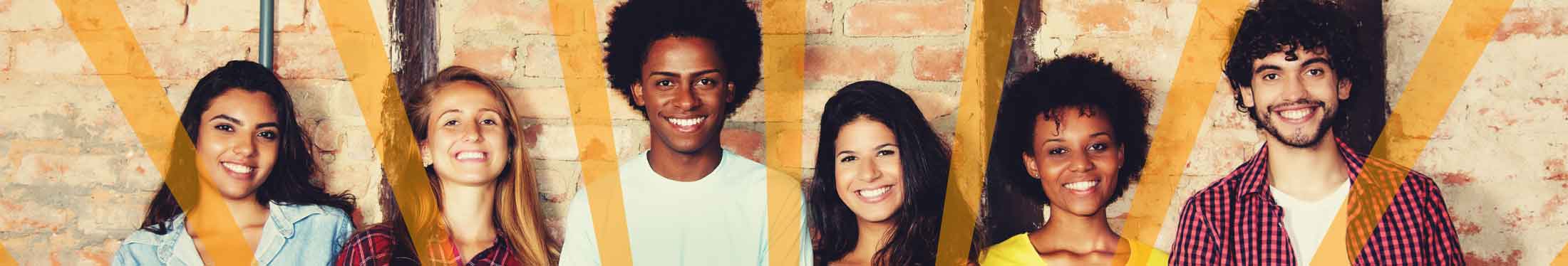 Photo: 6 diverse smiling teenagers
